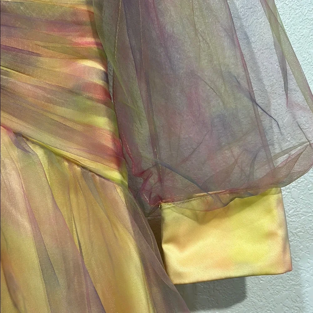 VIP GIRL WOMEN GOLD ASYMMETRICAL ONE SHOULDER GOWN SZ 6 - Picture 7 of 15